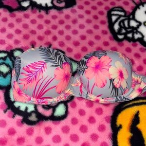 PINK Victoria Secret Floral Strapless Bra